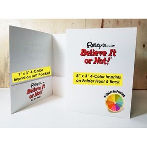 Economy 2 Pocket Folder (3 Full Color Imprint Areas, Gloss Finish & Business Card Slot)