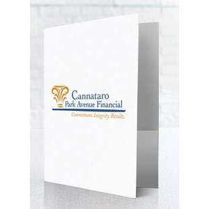 Economy Pocket Folder (White With 3 Full Color Imprints & High Gloss Finish)