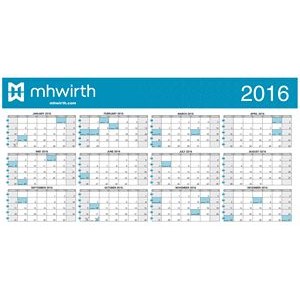 Wall Calendar: Large Size Year-At-A-Glance, Dry Eraser Friendly W/ 4-Color Custom Graphics Included