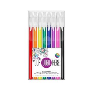 8ct Gel Writers - 0.5mm Extra Fine Point Gel Pens in Clear Plastic Box