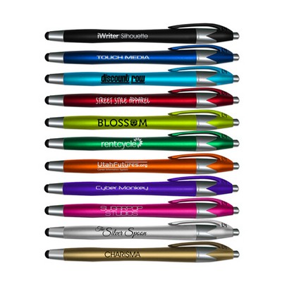 Liqui-Mark® iWriter® Silhouette Stylus & Retractable Ballpoint Pen - Black Ink