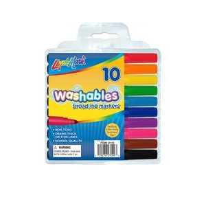 10 Pack Washable Markers - Assorted Colors