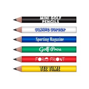 Mini Round Golf Pencils w/Classic Barrel Colors