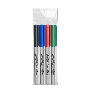 Liqui-Mark Fine Point Permanent Pocket Markers - USA Made - 4 Pack