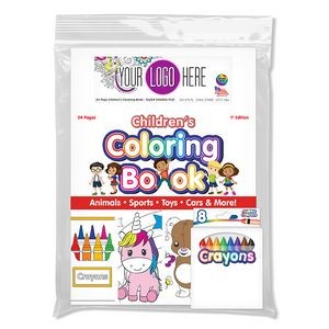 24 Page Children's Coloring Book with Crayons