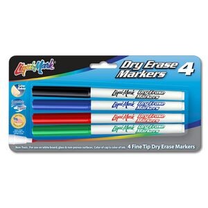 Liqui-Mark® Fine Tip Dry Erase Markers (4-Pack)