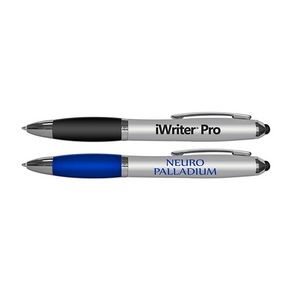 Liqui-Mark iWriter Pro - Stylus Retractable Ballpoint Pen w/Silver Barrel