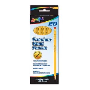 Liqui-Mark® Yellow #2 HB Pencils w/Pink Eraser (20-Pack)