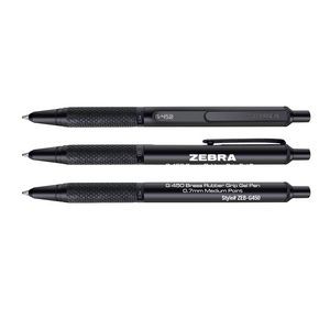 Zebra G450 Black Brass Retractable Gel Pen with Rubber Grip & 0.7mm Medium Point