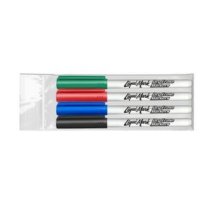 Liqui-Mark Fine Point Dry Erase Markers - USA Made - 4 Pack