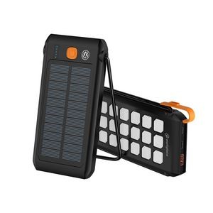 Waterproof Solar Power Bank with 500 Lumen Flash Light and Stand PD 20W