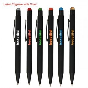 Sleek Soft Rubber Pen & Stylus with Matching Laser Engrave