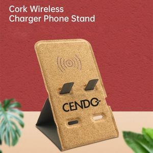 Free Standing Cork Wireless Charger and Mobile Phone Holder with Foldable Design - Air Price