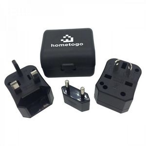 Portable International Universal Power Adapter Converter for USA, EU, UK, and AUS. USB Port Optional