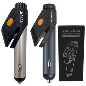 Car Safety Hammer Window Breaker, Seat Belt Cutter, Dual USB Car Charger And Air Purifier