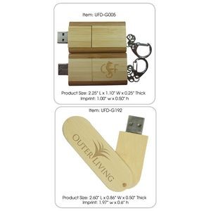 Eco Friendly Bamboo Or Wooden USB Drive Swing Capless (8 GB)