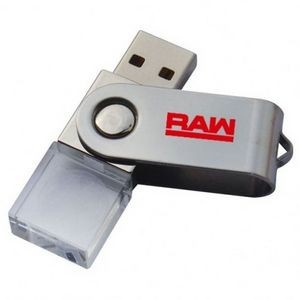 Crystal & Metal Swing Out Cap Free USB Flash Drive (2GB)