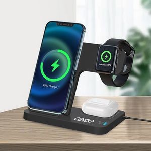 3-In-1 Foldable 15W Fast Wireless Charging Stand For Cell Phone, Apple Watch, Air Pods
