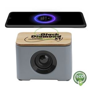 Eco-Friendly Bluetooth Speaker and Wireless Charger with Bamboo Top