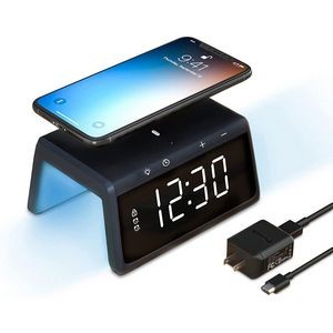 Digital Alarm Clock with Qi Certified 10W Wireless Charger and Night Light - OCEAN PRICE