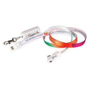 3 In 1 Lanyard Charging Cable Supports Full Color Printing And Most Cell Phones