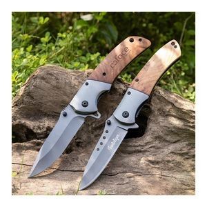 Burlwood Folding Pocket Knife With Stainless Steel Blade Full Color Optional