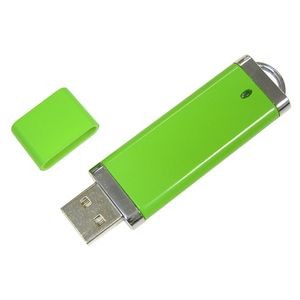 Rectangle Plastic USB Flash Drive w/ Silver Trim (4 GB)
