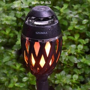 LED Flame Torch Bluetooth Speaker Outdoor Waterproof IP65