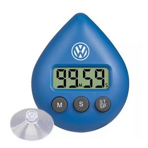 Digital Timer in Water Drop Shape With Easy Button and Built In Suction Cup