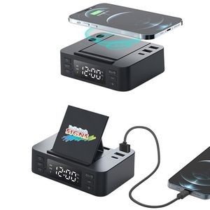 Multi-Function Charging Station With 15W Wireless Charger, Digital Clock / Alarm, Phone Stand - AIR