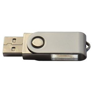 Crystal & Metal Swing Out Cap Free USB Flash Drive (8GB)
