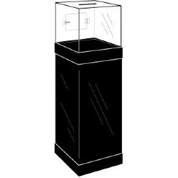 Clear Locking Ballot / Suggestion Box w/ Black Floor Stand