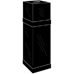 Black Locking Ballot / Suggestion Box w/ Black Floor Stand