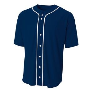 A4 Men's Short Sleeve Full Button Baseball Shirt