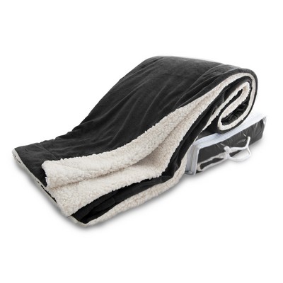 Micro Mink Sherpa Blanket - Black (50"x60")