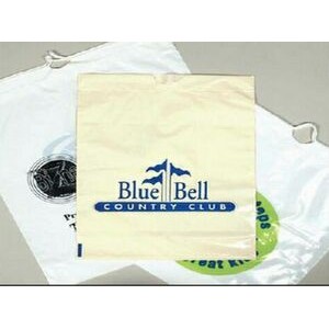 Custom Printed Plastic Bag w/ Cotton Drawstring (9"x13")
