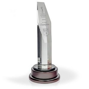 Paramount Crystal Tower Award with Wood Base