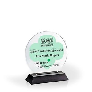 Circle of Excellence Award with Black Wood Base, Medium - UV Print
