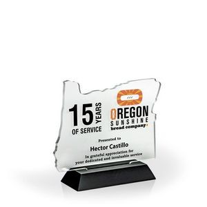 Oregon Award with Black Wood Base - UV Print