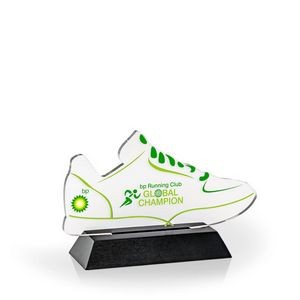 Athletic Shoe Award with Black Wood Base - UV Printed