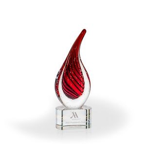 Malden Flame Art Glass Award - Clear Base