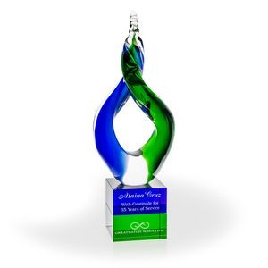 Delphia Art Glass Award - Blue/Green Base