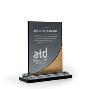 Slate Glass Award with Birch Accent, Medium