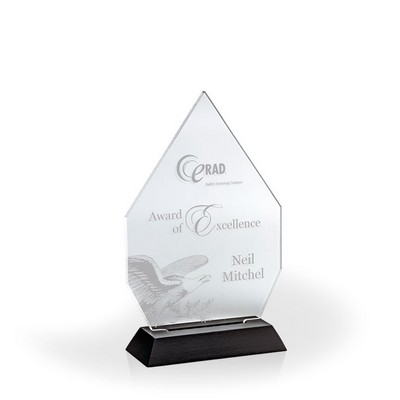 Royal Diamond Award with Black Wood Base, Small - Engraved