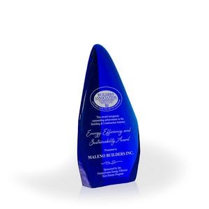 Apogee Cobalt Recycled Glass Tower Award, 10.5"