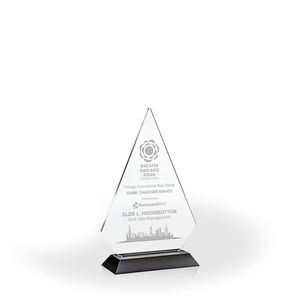 Brilliant Diamond Award with Black Wood Base, Medium - Engraved
