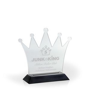 Crown Award with Black Wood Base, Medium - Engraved