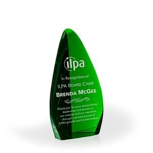 Apogee Emerald Recycled Glass Tower Award, 10.5"
