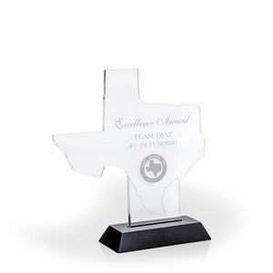 Texas Award with Black Wood Base - Engraved