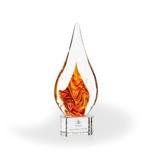 Glimmer Flame Art Glass Award - Clear Base